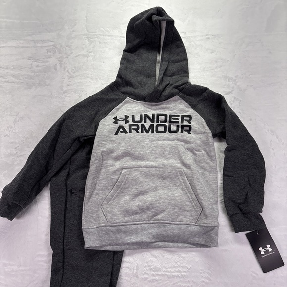 Under Armour Other - Under Armour Boy UA Size 4 Hoodie/Jogger Set Youth Grey